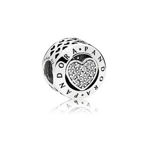 Authentic Pandora Signature Heart CZ Charm